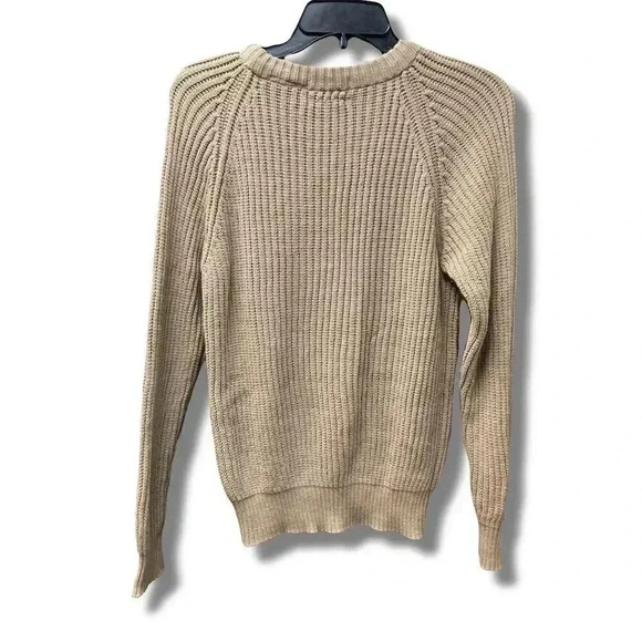 Center Isle Women's size 38 Beige Pullover Sweater Crew Neck Casual Fall - Picture 2 of 5